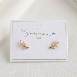 Rosy Leaf Branch Earrings