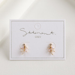 Rosy Leaf Branch Earrings