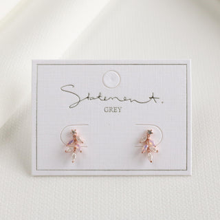 Rosy Leaf Branch Earrings