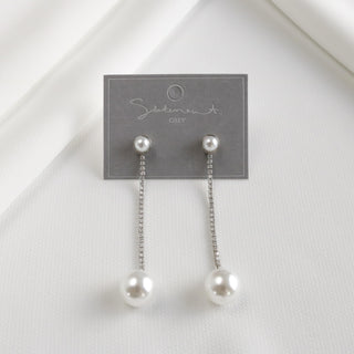 Pearl and Crystal Tennis Earrings