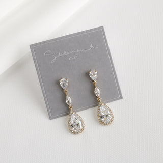 Scarlet Pear Drop Earrings