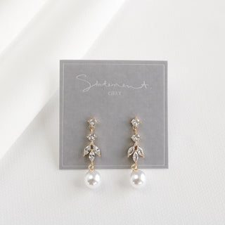 Mariella Crystal Pearl Drop Earrings