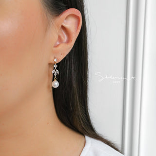 Mariella Crystal Pearl Drop Earrings