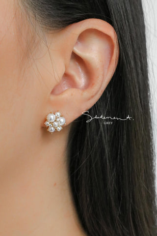 Dotty Pearl Cluster Earrings