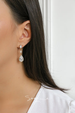 Scarlet Pear Drop Earrings