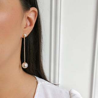 Pearl and Crystal Tennis Earrings