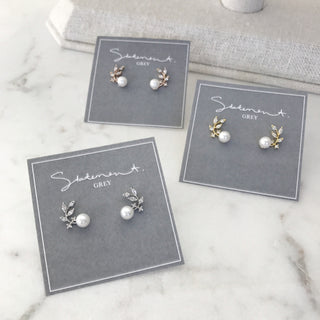 Crystal Leaf Earrings