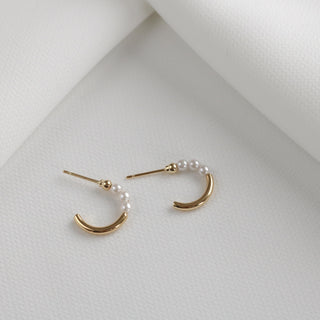 Delphina Pearl Hoop Earrings