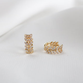 Leaflet Huggie Earrings