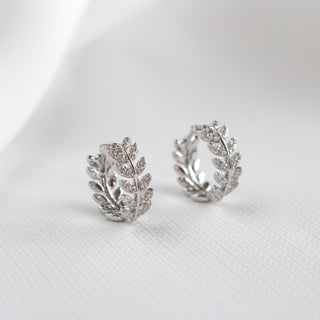 Leaflet Huggie Earrings