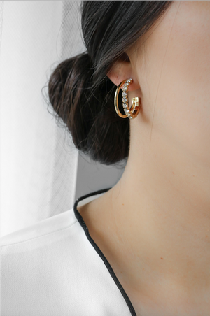 Marin Crystal Hoop Earrings
