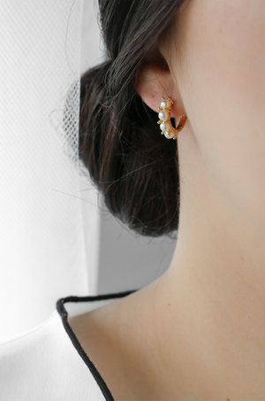 Heloise Pearl Hoop Earrings