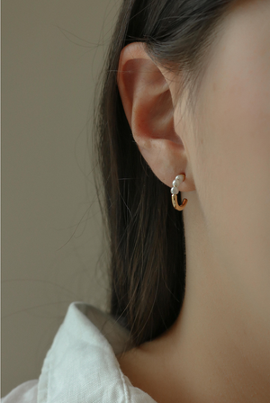 Delphina Pearl Hoop Earrings